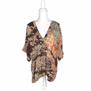Johnny Was Floral and Paisley Women's Blouse